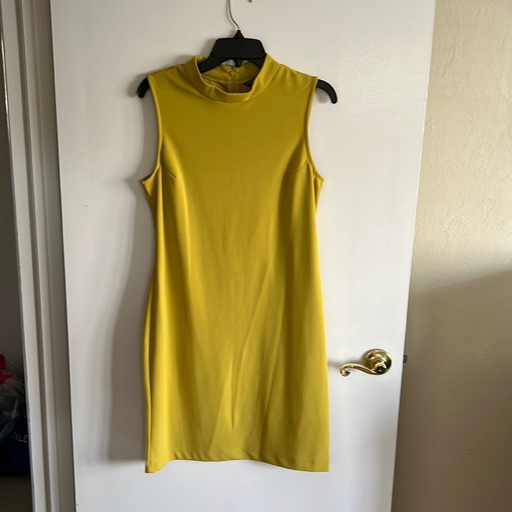Size 10 dress by Sharagano in lemon yellow color